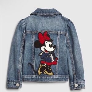 GAP Kids Denim Jacket with Minnie Mouse Patch - Blue and Red